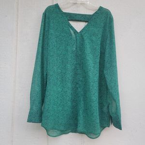 CAbi style 5208 bountiful blouse long sleeve double v size S